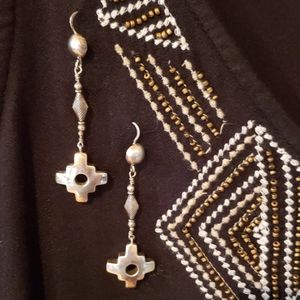 Sterling Native American Design Earrings